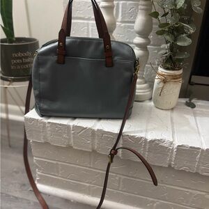 Fossil Blue and Brown Crossbody Bag